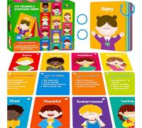 Cartes Flash sur Les Émotions, 50 Différents Sentiments avec des Compétences d'Adaptation - Apprendre à Identifier Divers Humeurs, Émotions de Visages de Dessins Animés pour Les Enfants avec Autisme