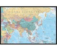 Cartes géographiques - Poster - Asia and Middle East Map + cadre amovible, Shinsuke® Maxi plastique noir, vitre acrylique