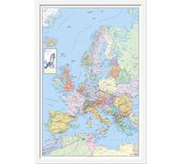 Cartes géographiques - Poster - Carte politique de l'Europe + cadre amovible, Shinsuke® Maxi MDF blanc, vitre acrylique