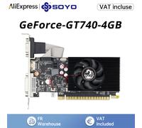 Cartes graphiques SOYO NVIDIA GT740 4G GDDR3 128 bits, carte vidéo HDMI + DP + DVI pour composants d'ordinateur de bureau GPU GT 740 GT740 4G