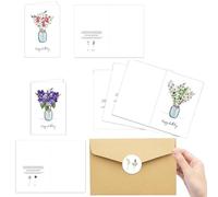 Cartes Guérir, Carte Guérir | Cartes De Veux Florales Pour La Fête Des Mères - 12 Cartes De Veux Pour Guérir, Cartes De Veux Décoratives Pour Amis, Ou Pers
