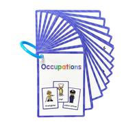 Cartes illustrées de vocabulaire anglais, Profession | arrondis des cartes en papier, références de mots basées sur des images, ensemble groupé pour présenter le