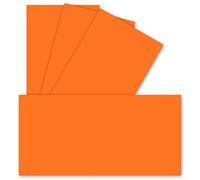 Cartes individuelles - format: A6 - Qualité supérieure - 99 x 210 mm - Très solides - Idéales pour cartes de vœux et invitations - Lot de 50 11 - Orange