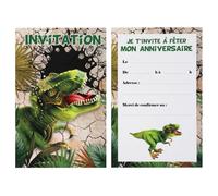 Santex 6 CARTES INVITATION ANNIVERSAIRE DINOSAURE 11X17CM