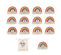 Cartes jalons arc-en- | Panneaux en bois pour bébé | Panneaux d'annonce colorés pour le mois de bébé, cartes mensuelles pour bébé pour