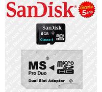 Cartes Mémoire Micro SDHC 4 8 16 32 Go Gb + Adaptateur Dual Slot MS PRO DUO PSP