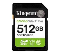 Cartes mémoire SD Canvas Select Plus 512Go SDXC Gen3 150MB/s C10 UHS-I U3 V30-SDS3/512GB
