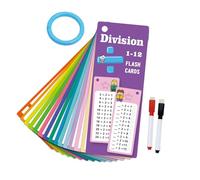 Cartes mémoires effaçables et inscriptibles pour exercices d'opérations mathématiques pour enfants - Cartes d'apprentissage précoce pour les étudiants d'âge préscolaire - Cartes de division de