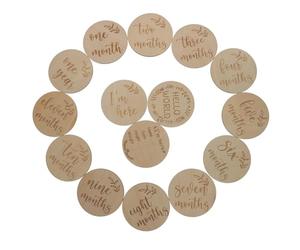 Cartes Mensuelles Bébé en Bois pour Naissance et Souvenirs | Bois Lisse, Gravure Soignée, Suivi des Mois, pour Nouveaux Parents et Albums Mémoire