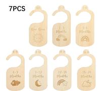 Cartes mensuelles en bois pour photographie de nouveau-né,accessoires de photographie,cadeaux pour garçons et filles,fête préChristophe,7 pièces - Type JN005