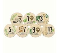 Cartes mensuelles en bois pour photographie de nouveau-né,accessoires de photographie,cadeaux pour garçons et filles,fête préChristophe,7 pièces - Type 7pcs