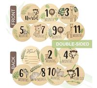 Cartes mensuelles en bois pour photographie de nouveau-né,accessoires de photographie,cadeaux pour garçons et filles,fête préChristophe,7 pièces - Type JN003