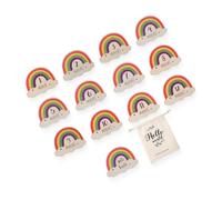 Cartes mensuelles en bois sur le thème de l'arc-en-ciel - Ensemble de photographie de nouveau-nés - Cartes de séance photo pour enfants - Sans danger pour les nouveau-nés
