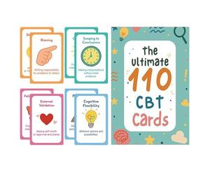 Cartes mentales - Cartes cognitives et comportementales portables de 8,7 x 5,7 cm | Deck en papier de pleine conscience - 110 Santé mentale | Confiance, régulation des émotions, auto-assistance