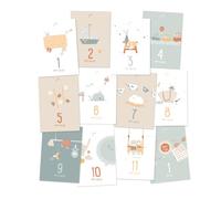 Cartes Mes Premiers Mois - 12 cartes étapes bébé - Doux Souvenirs
