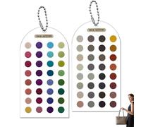 Cartes modèles d'analyse des couleurs - Guide portable double face 2 pièces, ensemble de chaînes de perles résistantes aux rayures, palette assortie | tenue de maquillage, shopping, maison, voyage