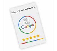 Cartes NFC multilingues ES/EN/FR/DE/NL pour Google Reviews, compatible avec Android et iPhone, cartes sociales pour les entreprises (Aléman)