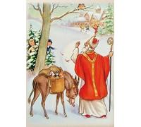 Cartes Noël chrétien par lot de 10: Image sainte - par lot de 10 images panachées