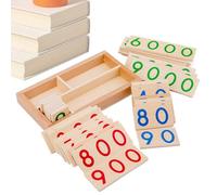 Cartes numériques en bois avec boîte, jouet éducatif avec chiffres de 1 à 9000, jeu de compétences de calcul, pour crèche, écoles à domicile, classe, salle de jeux, activités de groupe, anniversaires