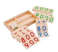 Cartes numériques en Bois - Bois Naturel Durable, Chiffres gravés, Finition Lisse | Outil de comptage éducatif pour l'apprentissage des, la Pratique des mathématiques Pendant Les activités en