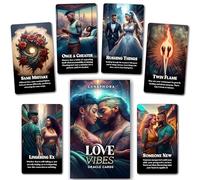 Cartes Oracle Love Vibes - Cartes de tarot Oracle Soulmate Twin Flame avec mots-clés et significations sur eux - Pour les débutants à experts - Deck Love Oracle de 60 cartes pour lectures romantiques