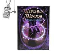 Cartes Oracle Sagesse des sorcières - Jeu de Poche pour débutants avec Collier - Design Mystique, Facile à Utiliser