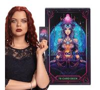 Cartes Oracle Tarot | Oral au néon | Chiromancie | Fête en famille |Cartes Oracle Neon inspirées de 78 pièces | Jeu de prédiction de fortune en version anglaise pour les fêtes en famille, multicolore,