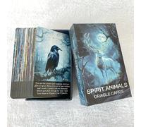 Cartes oracles des animaux totems, cartes de tarot, deck d'oracle des messages des animaux, deck de tarot avec mots-clés, jouets de divination, cartes de 12x7cm, 52 cartes Taille UniquePapetier