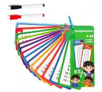 Cartes Parlantes Table de Multiplication, Jeu Éducatif pour Apprendre les Multiplications, Aide à Calcul Effaçable, Adapté aux Enfants à Partir de 5 Ans (14 Cartes + 1 Carte de Couverture)