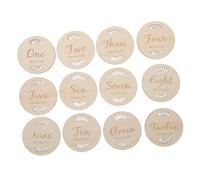 Cartes Photo Mensuelles Bébé 12 Pièces en Bois Annonce Naissance | Signes des Mois de Bébé, Accessoires de Photographie, Gravure Commémorative, pour -nés et Parents