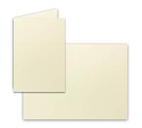 Cartes pliantes B6 - Blanko double - 12 x 17 cm - Très indéformables - Convient pour imprimante - Série : FarbenFroh 100 Karten 81 vanille.