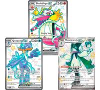 Cartes Pokémon Jumbo Meowscarada EX, Quaquaval et Skeledirge EX, 3 initiales des derniers développements, rouge écarlate et violet, promo XXL