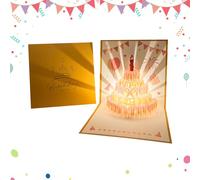 Cartes pop-up 3D | Carte pop-up musicale de vœux, détail spécial de célébration pour toute la famille