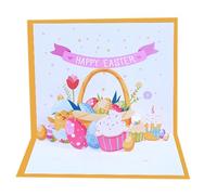 Cartes pop-up 3D pour - Pâques - Accessoires de célébration de l'espace, souvenirs de printemps, cartes postales de vacances