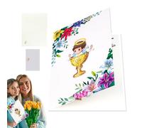 Cartes Pop-Up 3D Pour Shower,Cartes Saintes De Baptême Avec Ange Et Fleurs | Cadeau De Célébration Commémoratif De Shower Pour Parrains Marraines Famille Et