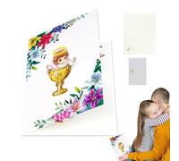 Cartes pop-up de baptême | Carte d'anniversaire en calice doré | Accessoires de bénédiction colorés, décoration portable pour fête prénatale, baptême