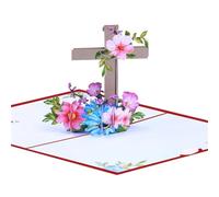 Cartes pop-up de Pâques avec croix religieuse