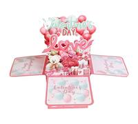 Cartes Pop-up De Saint-Valentin - Carte De Vœux 3D Créative 18 X 18 Cm, Cartes De Connexion De Couple Romantique Pliables, Carte De Célébration Amusante De La Saint-Valentin Pour Les Fêtes De Mariage