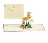 Cartes pop-up en forme de cheval, souvenir de collection - Cartes de vœux de l'année du cheval | pour les vacances, les mariages, les bénédictions, les amis, la famille, le mari, l'épouse, les
