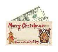 Cartes Porte-Monnaie De Noël,Porte-Monnaie De Noël | Porte-Argent Unique de Noël en Bois | 7 x 3,5 Pouces de Supports de Billets d'argent de Vacances pour la décoration de Noël