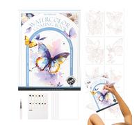 Cartes postales aquarelle | Ensemble aquarelle portable avec palette et pinceau, kit de peinture miniature avec 12 couleurs, fournitures artistiques multifonctionnelles pour étudiants pour journal