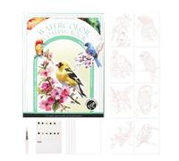 Cartes postales aquarelle set aquarelle de poche | Livre de pratique aquarelle avec palette et pinceau | Kit de peinture miniature tri-pli portable, fournitures d'art 12 couleurs pour studi