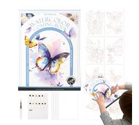 Cartes postales aquarelles - Kit de peinture portable, palette et pinceau intégrés | Livre d'entraînement aquarelle compact à trois volets, fournitures de peinture miniature adaptées aux voyages