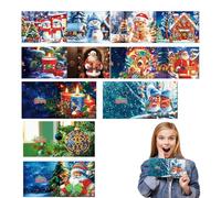 Cartes postales avec art - Cartes de Noël peintes - Cartes de vœux festives avec éléments de Noël classiques | Kits artistiques de cartes de remerciement et peinture