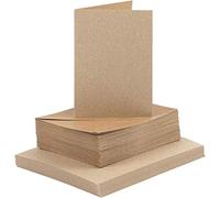 Cartes postales et enveloppes, mesure carte 10,5 x 15 cm, mesure environ 11,5 x 16,5 cm, naturel, 50 pièces