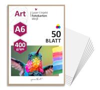 Cartes postales vierges en 400g/m² pour les présenter soit même I DIN A6 I jeu de 50 cartes DIY blanches I carton épais écrire dessiner I dv_728