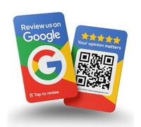 Cartes pour Google Review - Lot de 2 tarauds QR et NFC réutilisables pour iPhone et Android - Boostez mes commentaires - Configuration facile à domicile | par MESSAGENES
