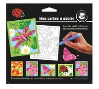 MegaCrea DIY Cartes Sable ou Paillette Printemps x 6 pièces Act