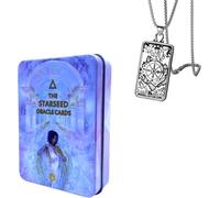 Cartes Starseed Oracle - Deck de Poche pour Les débutants en boîte métallique - Design Mystique, Facile à Utiliser