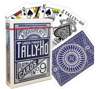 TALLY HO N°9 - Jeu de 56 cartes toilées plastifiées - format poker - 2 index standards